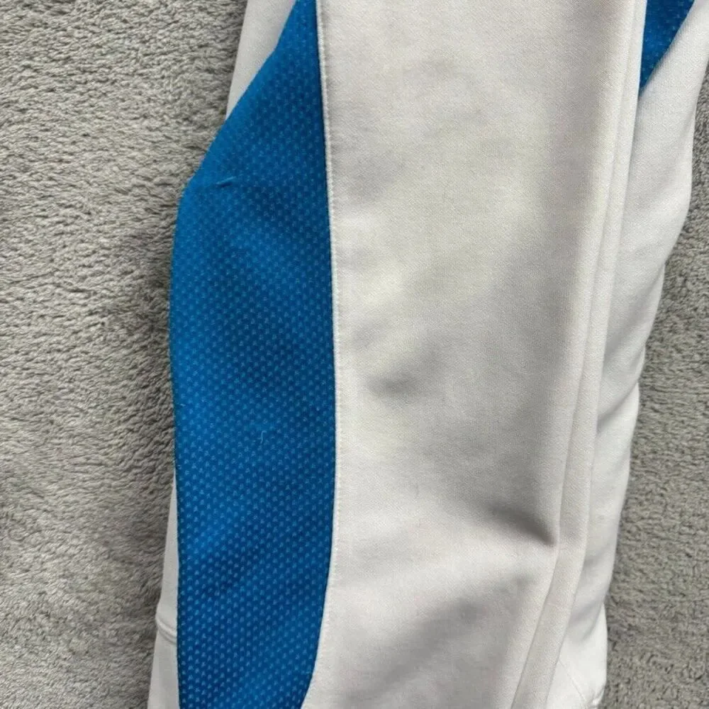 Vintage‎ Nike Full Zip Track Jacket Womens XL White Blue Swoosh Embroidered Gym
